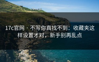 17c官网 · 不写你真找不到：收藏夹这样设置才对，新手别再乱点