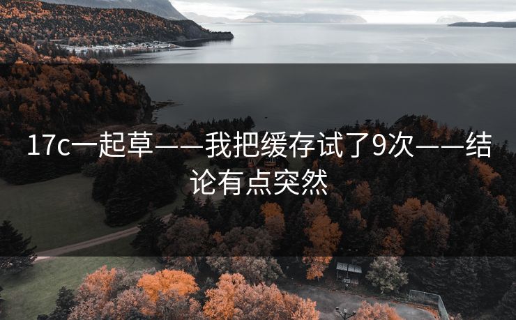 17c一起草——我把缓存试了9次——结论有点突然-第1张图片-17c一起草最新 - 高清短视频平台