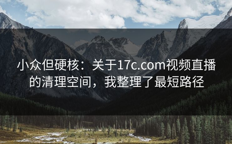 小众但硬核：关于17c.com视频直播的清理空间，我整理了最短路径-第1张图片-17c一起草最新 - 高清短视频平台